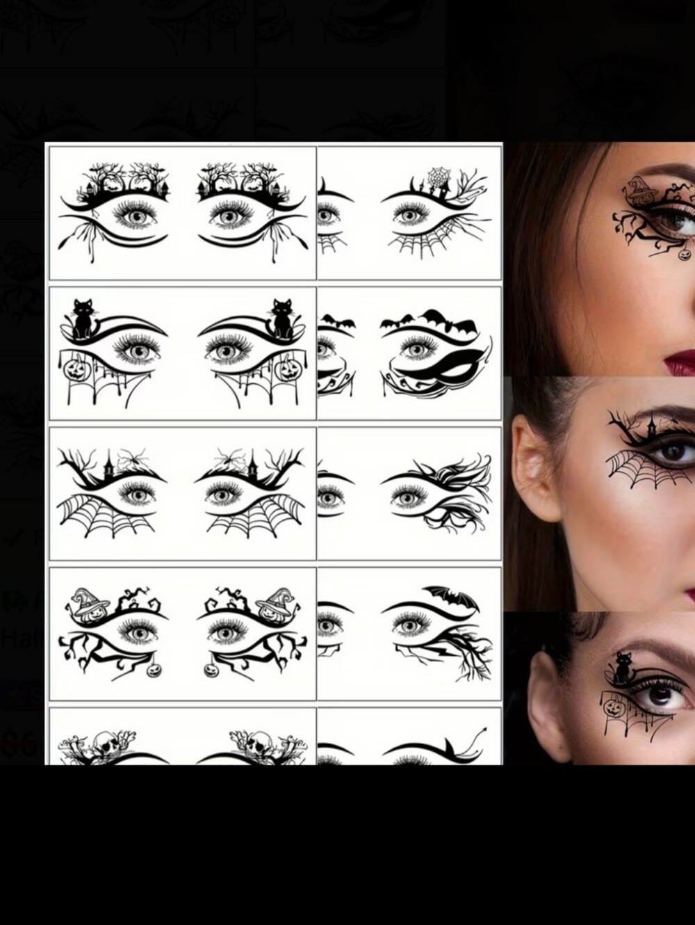 ✂️ 3/$15 *NIP* Temporary Halloween Eye Tatoos